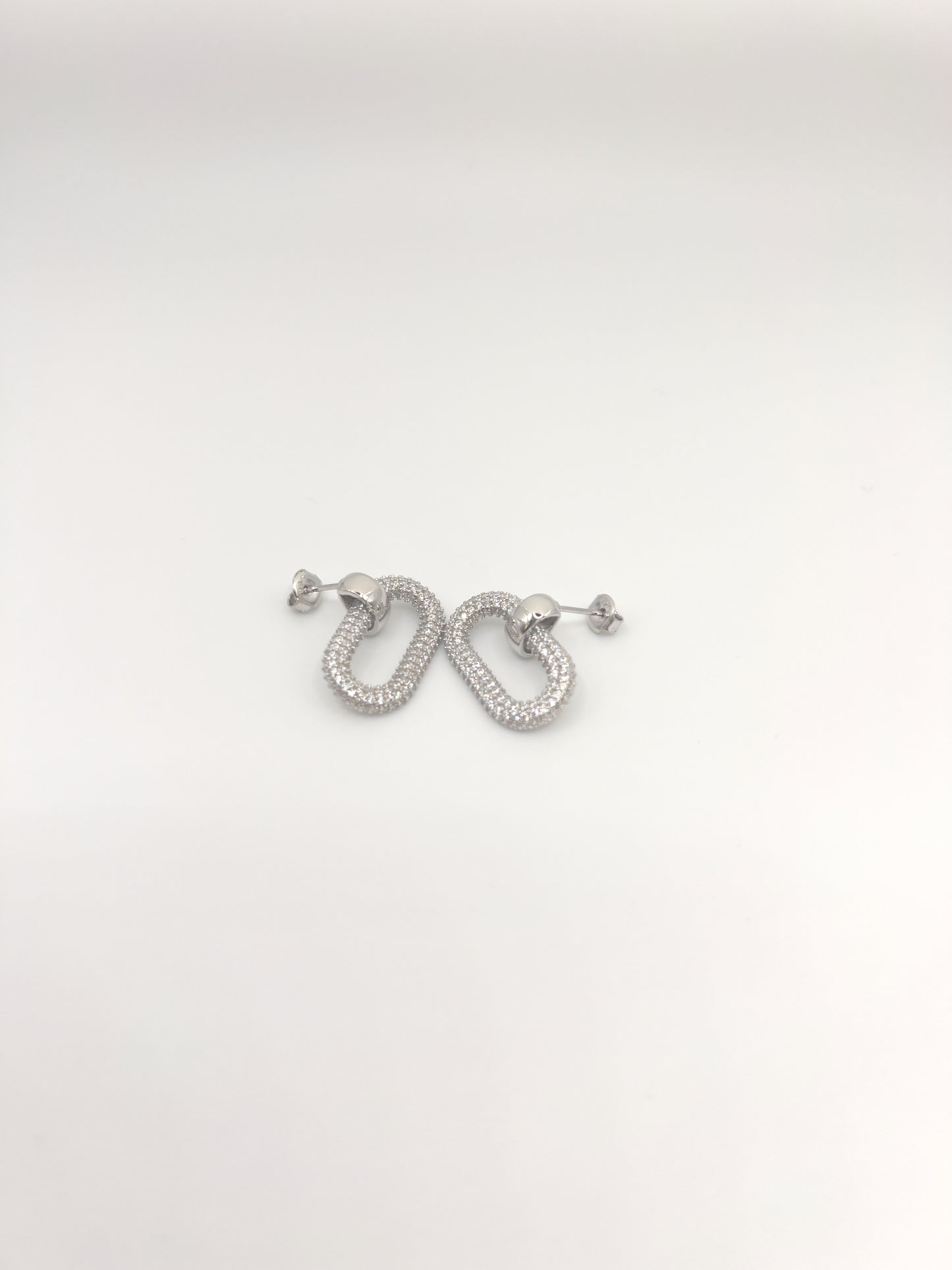 Oval Zirconia Sterling Silver Earrings