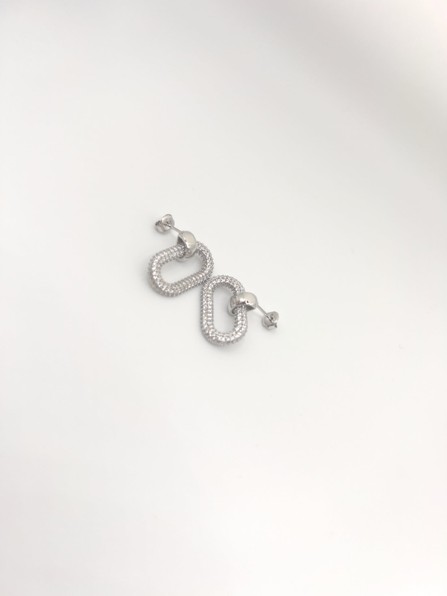 Oval Zirconia Sterling Silver Earrings