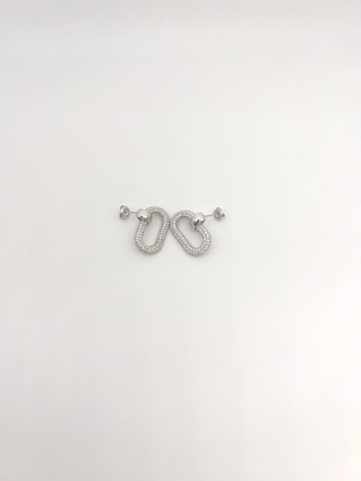 Oval Zirconia Sterling Silver Earrings