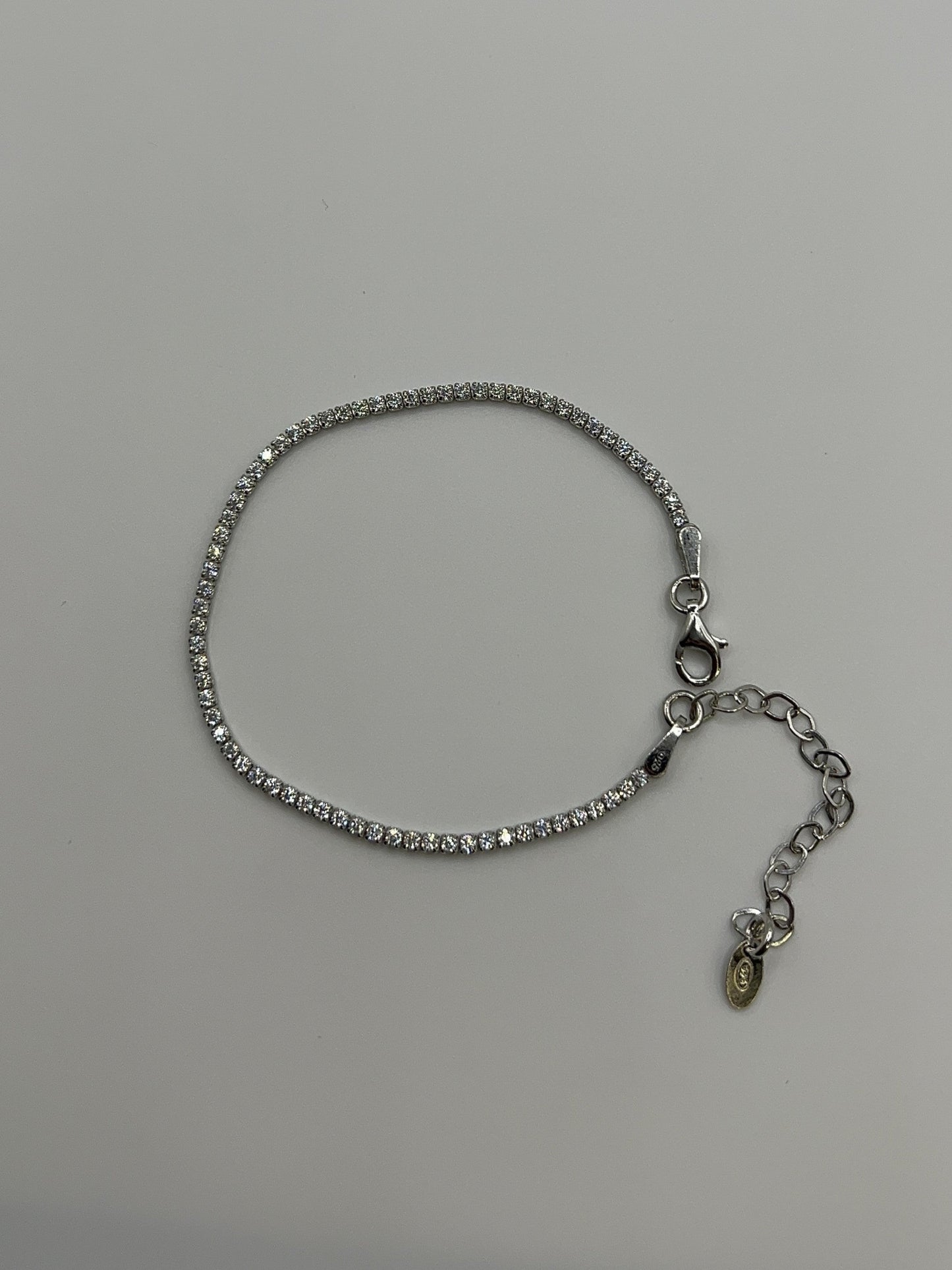 Black/Clear Zirconia Sterling Silver Bracelet