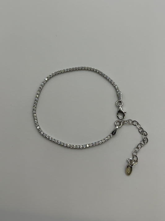 Black/Clear Zirconia Sterling Silver Bracelet