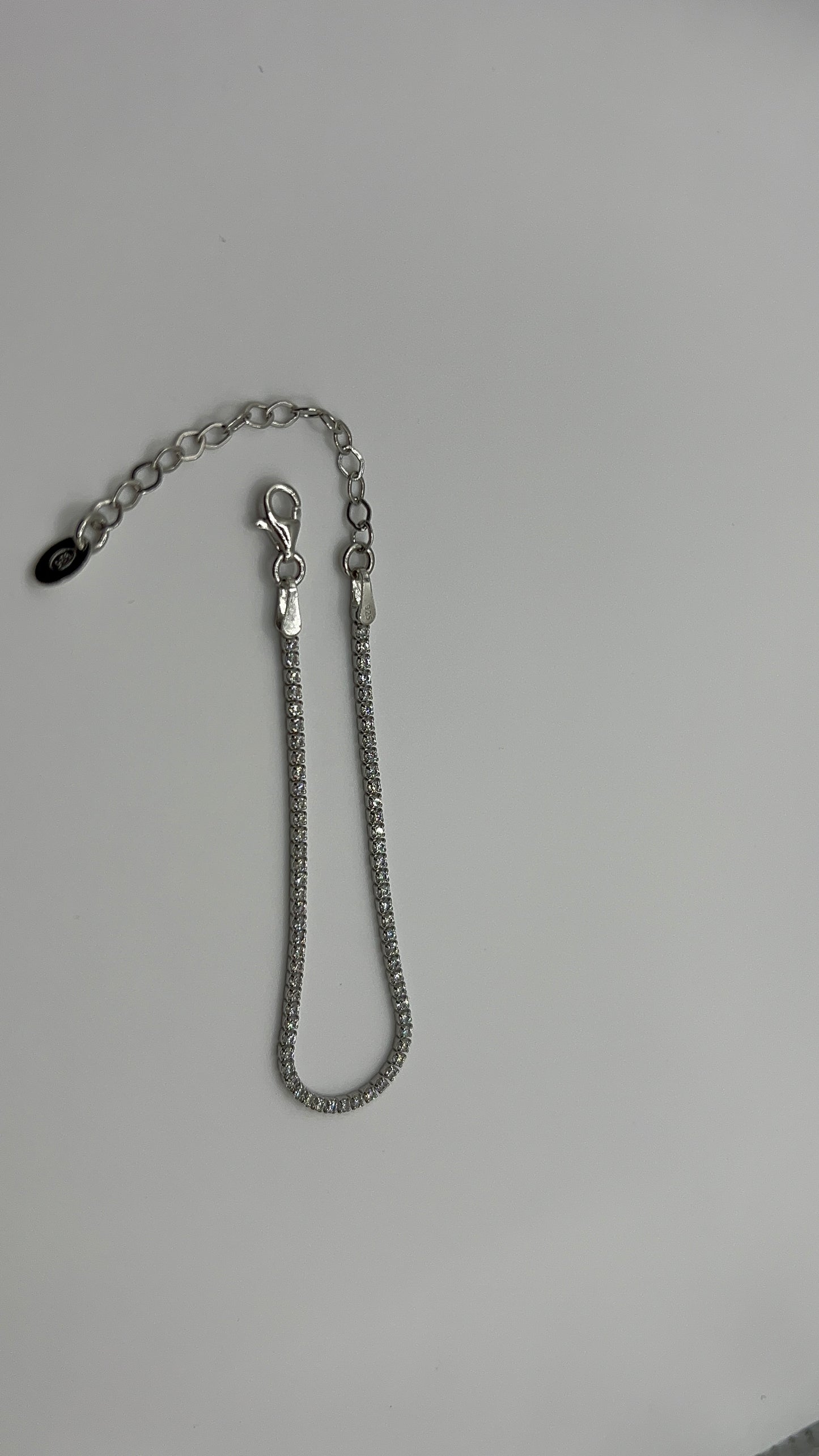 Black/Clear Zirconia Sterling Silver Bracelet