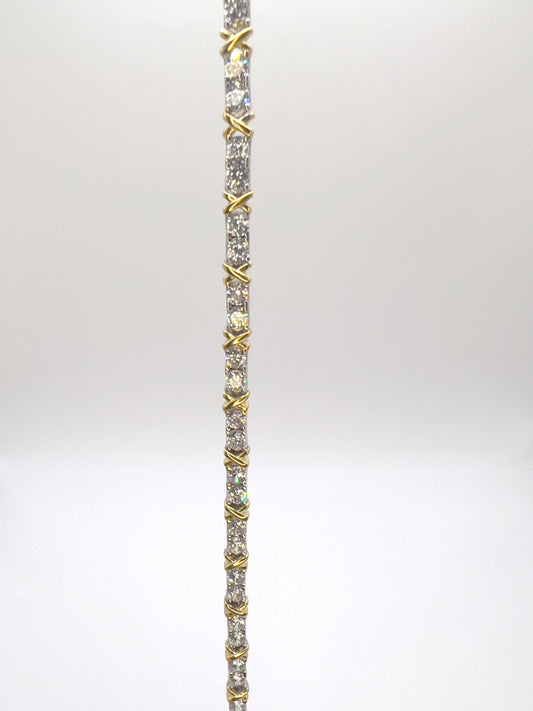 XOOX Gold & Sliver Zirconia Sterling Sliver Bracelet