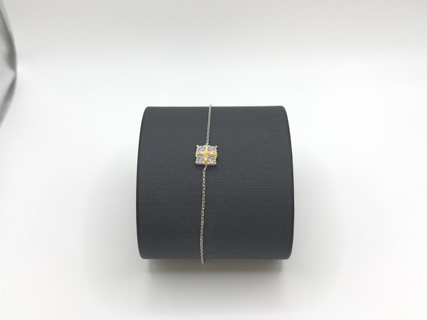 Cross Gold & Sliver Zirconia Sterling Silver Bracelet