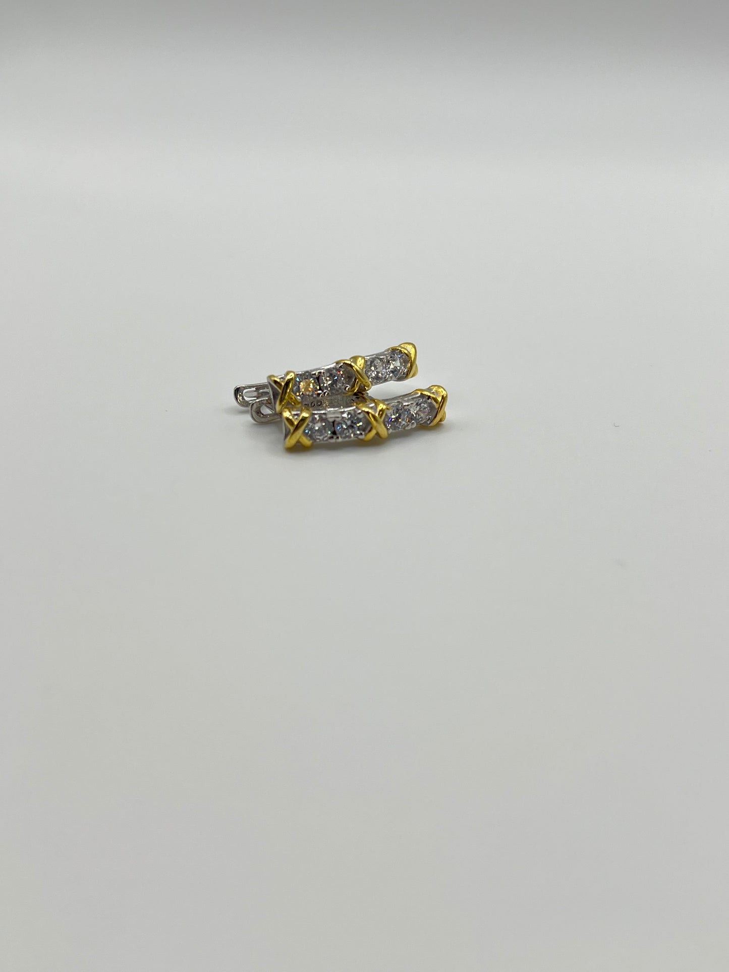 XOOX Gold & Sliver Zirconia Sterling Sliver Earrings